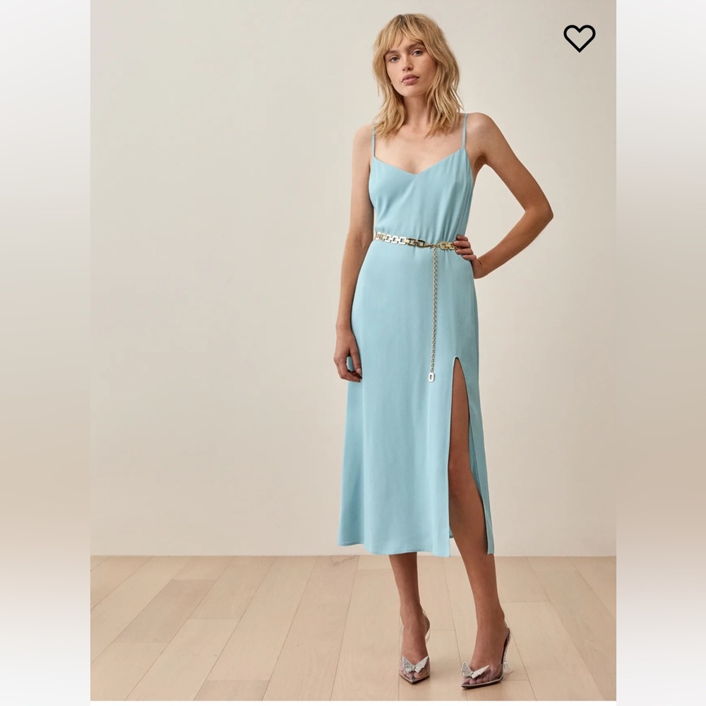 Reformation Crimini Dress in Turquoise